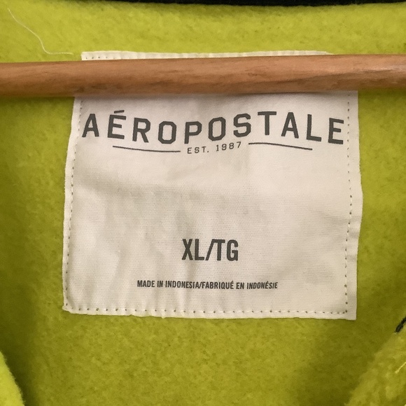 Brand new Aeropostale zip up hoodie Lime green xl - Picture 3 of 3